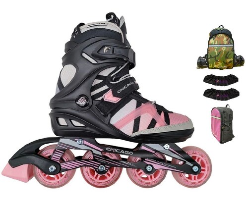 Patines en linea Fitness Chicago Rosa con Fundas y Maleta Omniroller de Regalo!