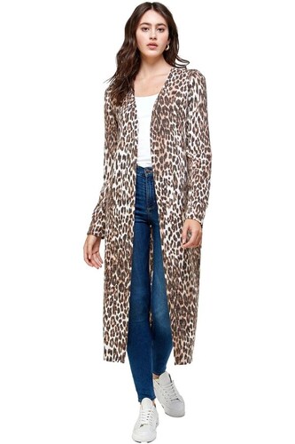 Cardigan Leopardo Maxi Largo Extra Suave Miley