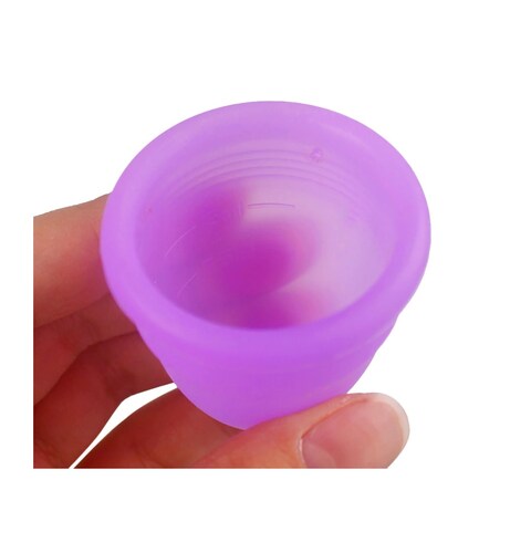 COPA MESTRUAL TALLA S MORADO SILICONA GRADO MEDICO ESTUCHE COMODA TRASPORTABLE PORTATIL DEPORTE