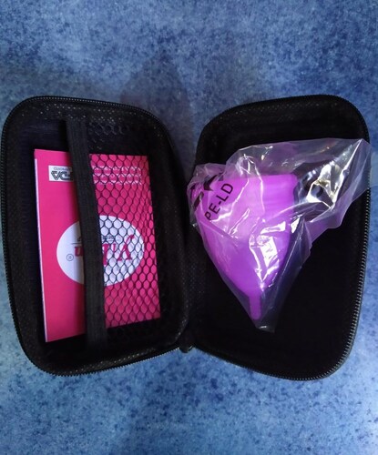 COPA MESTRUAL TALLA S MORADO SILICONA GRADO MEDICO ESTUCHE COMODA TRASPORTABLE PORTATIL DEPORTE
