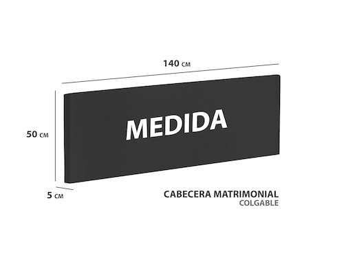 Cabecera Matrimonial Colgante Económica - Negro