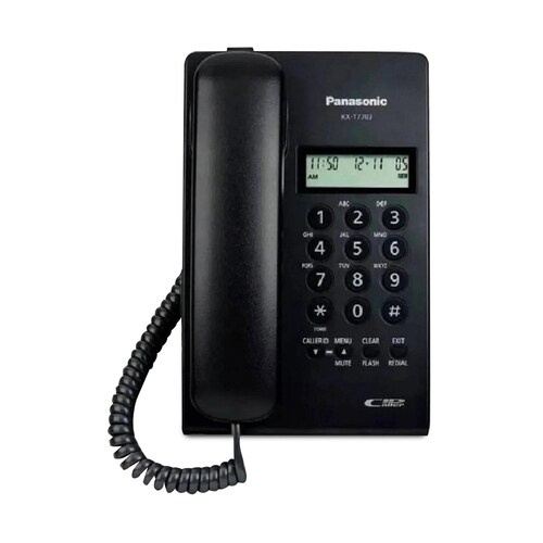 Teléfono Panasonic KX-T7703X-B Unilinea con identificador de llamadas