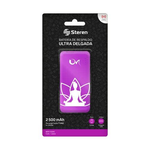 Batería de Respaldo Portátil Steren 2,500 mAh 1 Puerto USB MOV-1020C