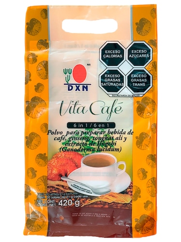 Cafe Instantaneo DXN Vita Cafe, 20 Sobres de 21g.