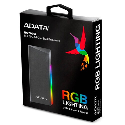 CASE ADATA EC700 M2/PCIE/SATA NEGRO USB 3.2 AEC700GU32G2-CGY.