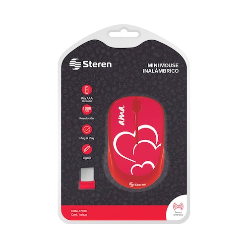 Mini Mouse Inalámbrico Steren 1000 Dpi´s Óptico COM-5707C