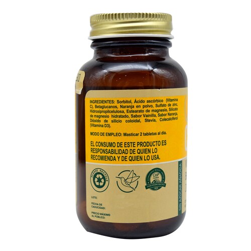 C-vym, Vitamina C, Betaglucanos, Zinc, Vitamina D3, 30 Tabletas, 1000 mg c/u
