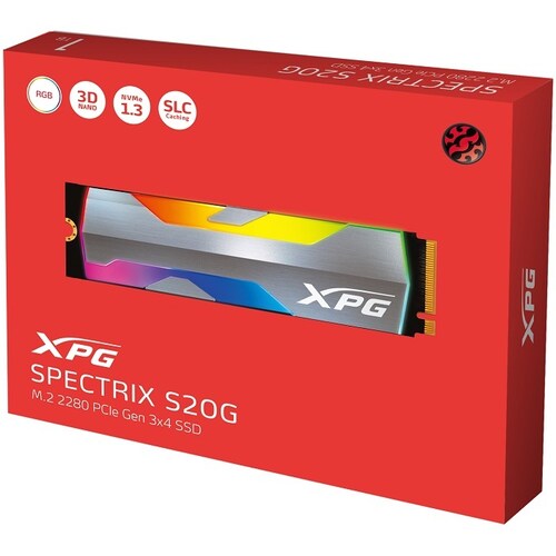 Unidad de Estado Sólido UNIDAD SSD M.2 ADATA SPECTRIX S20 RGB PCIe 500GB ASPECTRIXS20G-500G-C