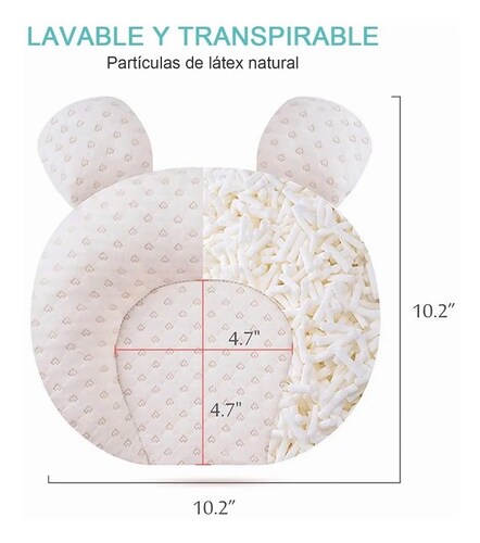 Almohada Para Bebé Recién Nacido Forma De Oso Suave Y Calida
