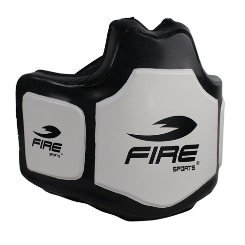Peto de Box Fire Sports Entrenamiento PVC Protección Ajustable Color Blanco