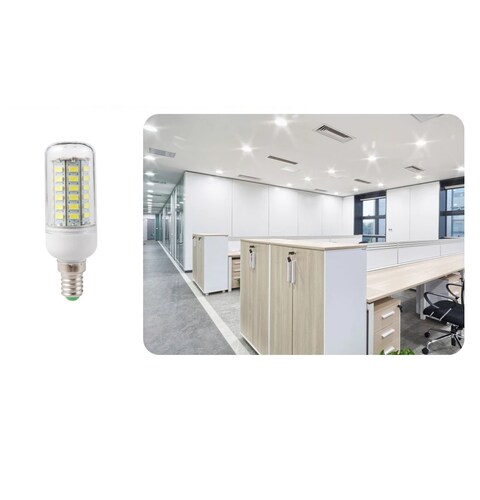 Bombilla LED foco lámpara de 48 LED E14 blanco lampara plástico luz techo pared casa negocio hogar