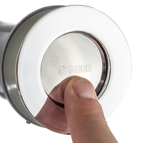 Contra Canasta en Acero Inoxidable con CESPOL Flexible de 11/4", con cierre PUSH