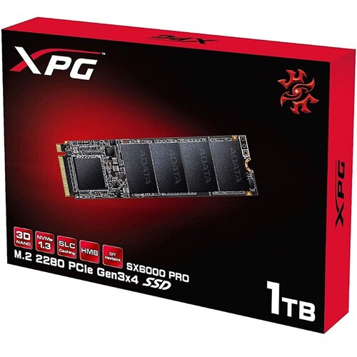 Unidad de Estado Sólido SSD ADATA XPG SX6000, 1000 GB, PCI Express, 2100 MB/s, 1400 MB/s