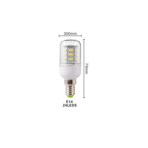 Bombilla Foco LED mazorca de maíz lámpara vela 24 LEDS Base E14 Iluminación FOCO24E14 Blanco Frio