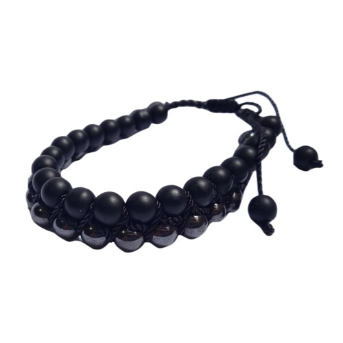 Pulsera Acerina Cristal Negro EZOR