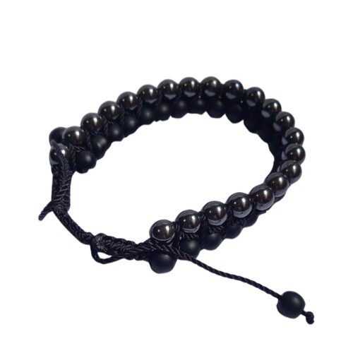 Pulsera Acerina Cristal Negro EZOR