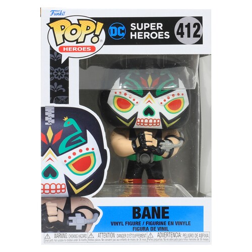 Funko Pop Heroes: Dia de los DC- Bane #412 Bane Edicion Especial Brilla Oscuridad 58188 con Protector de Acrilico