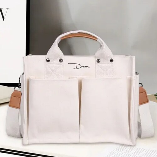 Bolso De Hombro De Cuero Sintético Con Bolsillos P/mujer