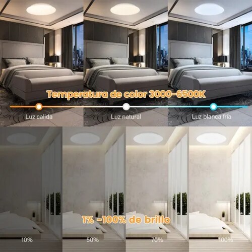 Lampara Wifi Inteligente 28w Techo Plafon Led 30cm Lámpara