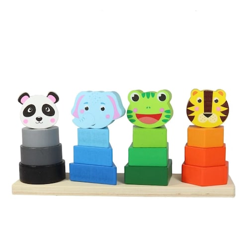 Torre De Estimulacion Didáctica Destreza En Madera Montessori Bebe Juguete