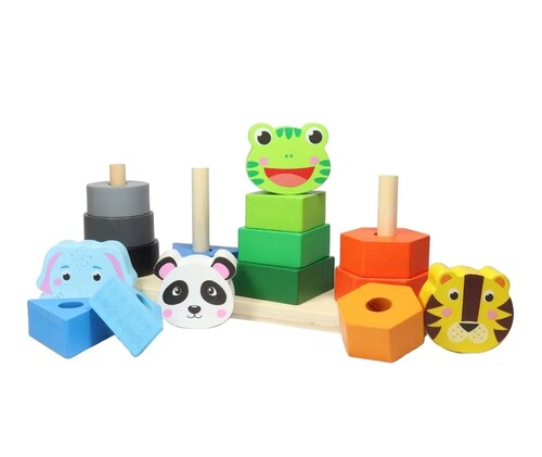 Torre De Estimulacion Didáctica Destreza En Madera Montessori Bebe Juguete