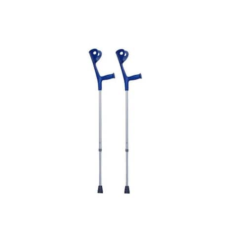 2 Muletas Azules Mobicare Tipo Canadiense Plástico Altura Ajustable