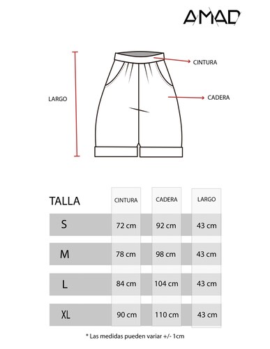 Short cintura alta con bolsas AMAD para dama 