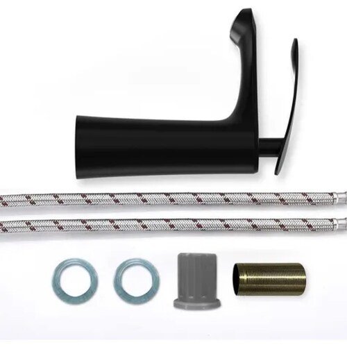 Llave Para Lavabo Monomando Mezclador Grifo Negro Mate