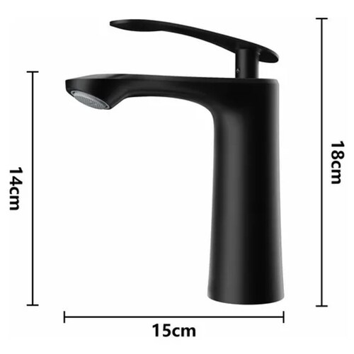 Llave Para Lavabo Monomando Mezclador Grifo Negro Mate