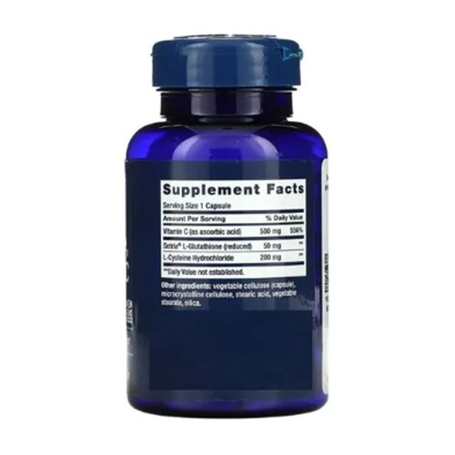 Glutathione, Cysteine + Vitamina C 100c Glutathione Reducido