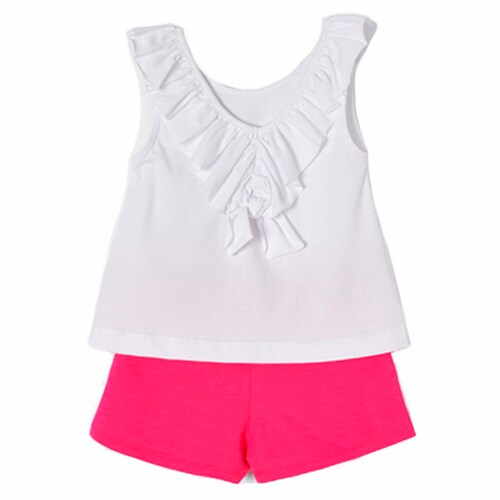 Conjunto camiseta y short flores marca Mayoral para niña