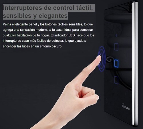 Sonoff Apagador De Pared Touch Wifi T3us2c Alexa/google