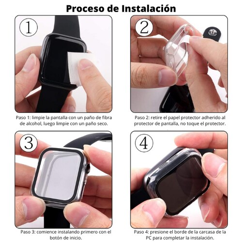 Case para Apple Watch Iwatch Carcasa de 44mm / 45mm con Protector de Pantalla Cristal Templado HD