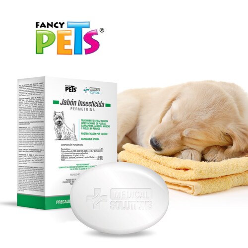 Medical Solutions jabón perros contra ácaros, moscas, piojos 
