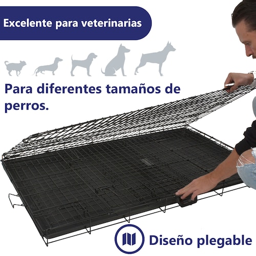 Jaula Perro Metalica Plegable 121 X 75.5 X 82 Transportadora