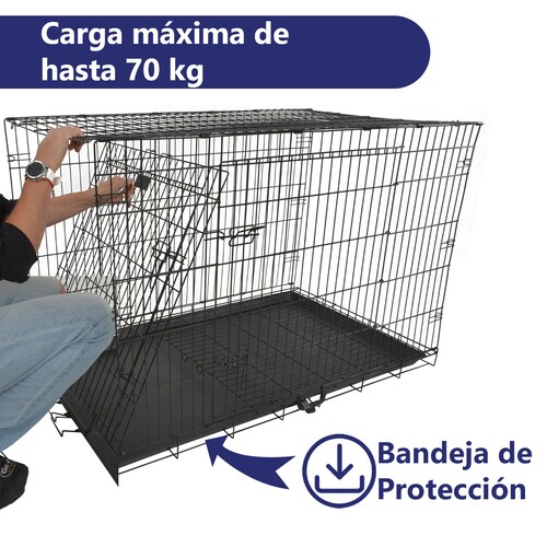 Jaula Perro Metalica Plegable 121 X 75.5 X 82 Transportadora