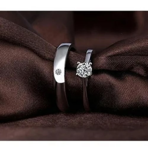 2 Anillos Duo Promesa Plata Fina 925 Amor Parejas