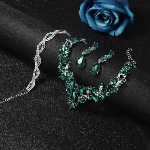 Conjunto De Joyas Para Mujer Collar Y Aretes Y Pulsera