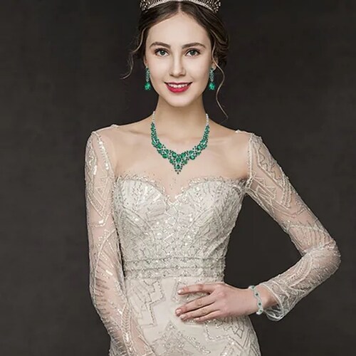 Conjunto De Joyas Para Mujer Collar Y Aretes Y Pulsera