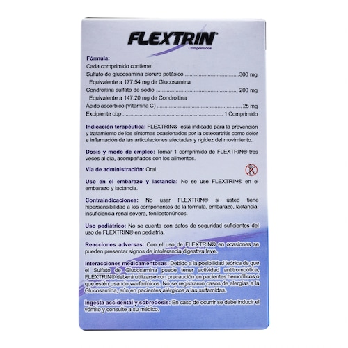 Flextrin 30 comprimidos, Glucosamina, Condroitina, Acido Ascorbico