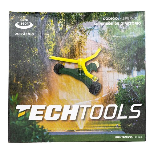 TechTools Aspersor Metálico De Riego Giratorio (360 Grados).