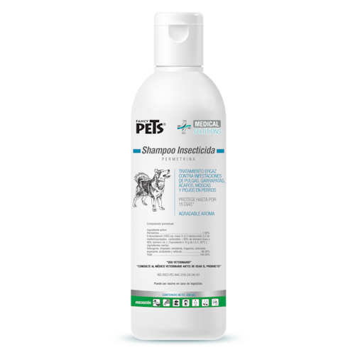 Shampoo Insecticida 250ml Perro Pulgas Garrapatas Fancy Pets Medical SOlutions