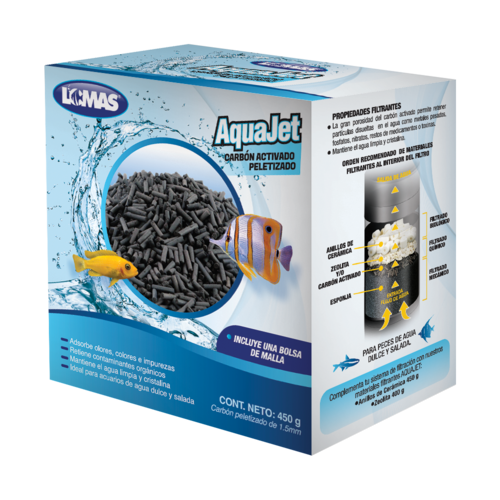 Carbón Activado Acuario 450g 1.5mm Filtrante Pecera malla 
