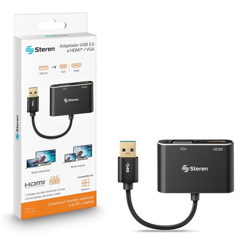 Adaptador USB 3.0 a HDMI / VGA COM-476 