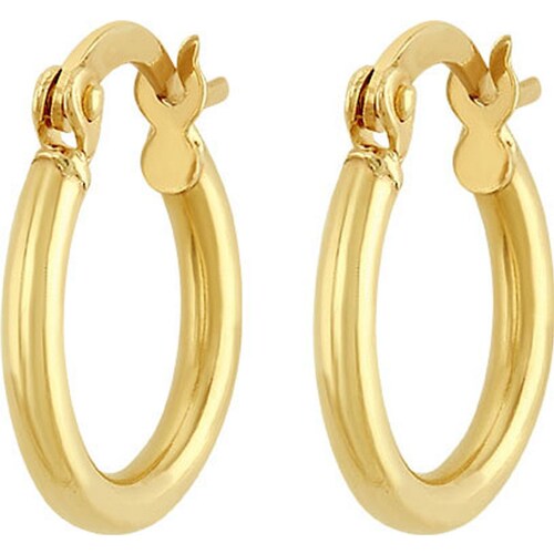 Arracadas Tubulares Lisas 1.5 Cm Elaborado En Oro De 10 K