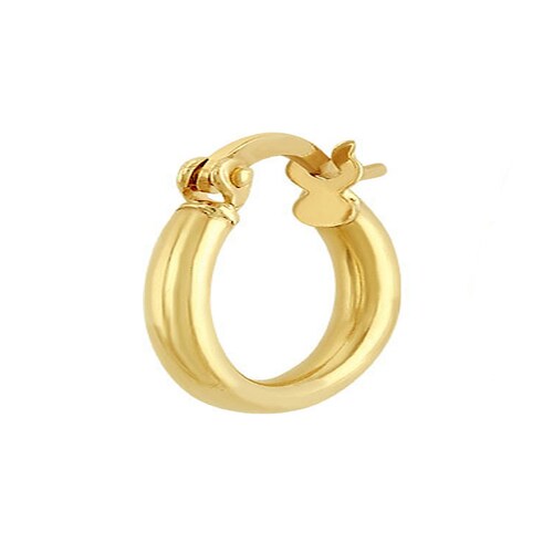 Arracadas Tubulares Lisas 1.5 Cm Elaborado En Oro De 10 K