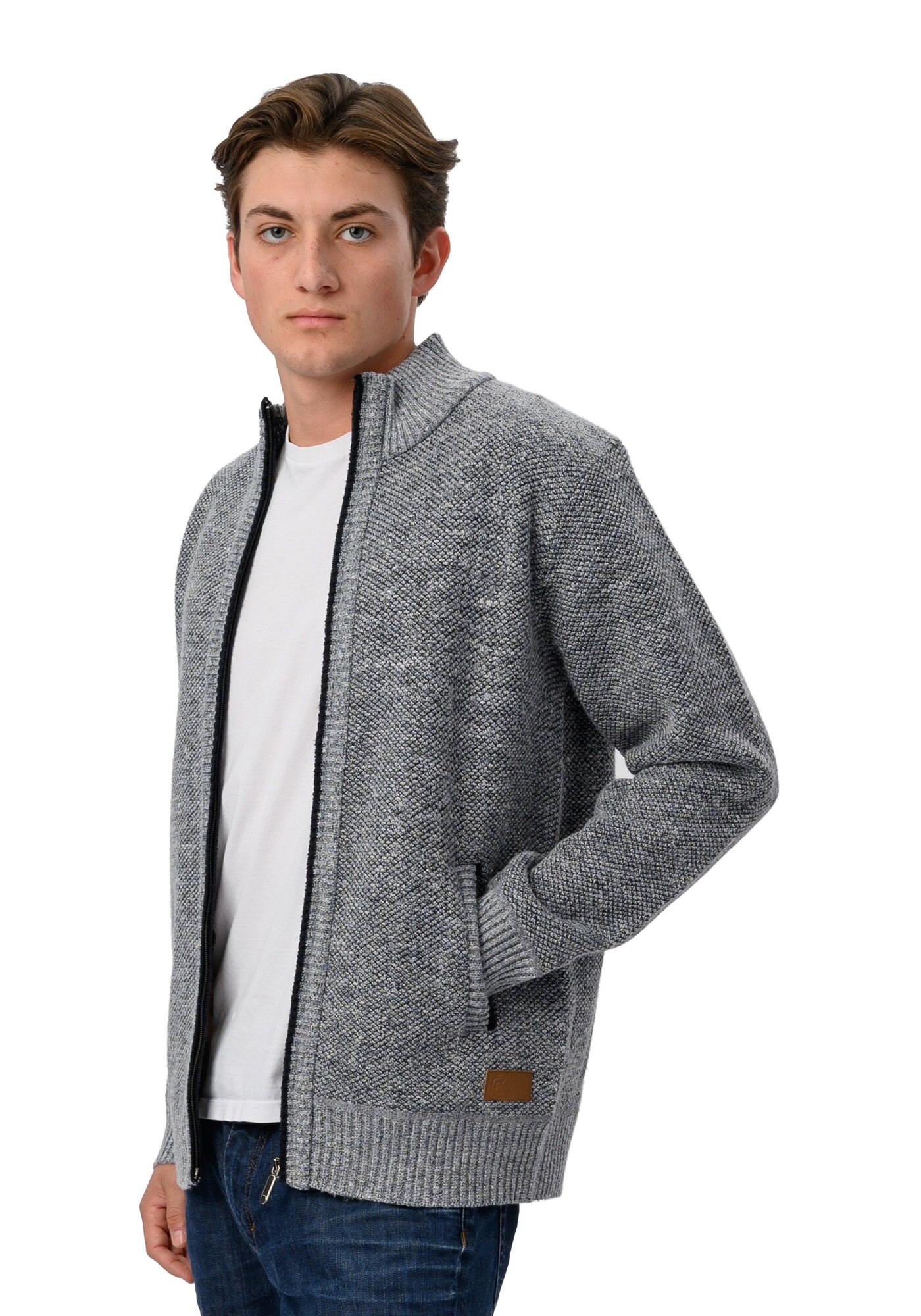 Sueter Casual Con Cierre Hombre Color Gris Refinery Republic