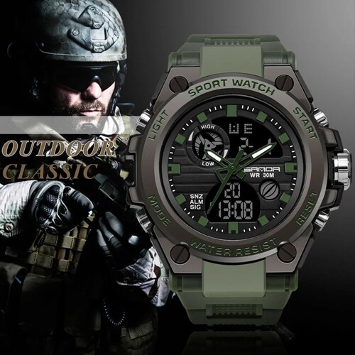 Reloj Táctico Militar Deportivo Impermeable Verde