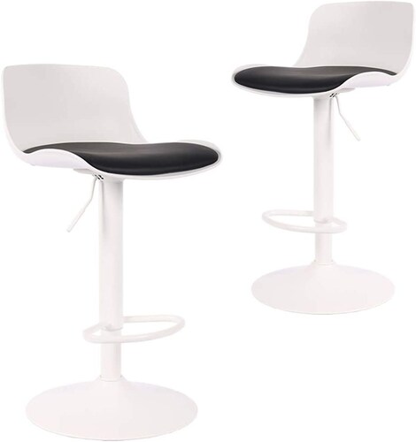 Set De 2 Bancos Ajustables Rick Para Barra Blanco Cojín Negro