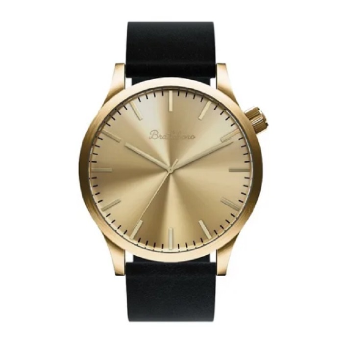 Reloj Muneca Hombre Bratleboro Negro con Dorado